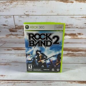 Rock Band 2 Xbox 360 Complete CIB Damaged Case Game Tested Used